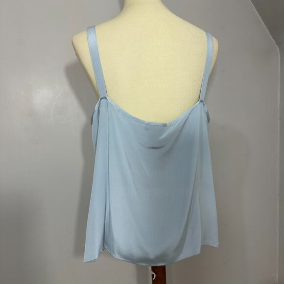 DONCASTER Blue Linen Silk 2pc Layered Top Set Sz 18 Cottage Preppy Eyelet Sheer - Picture 11 of 16